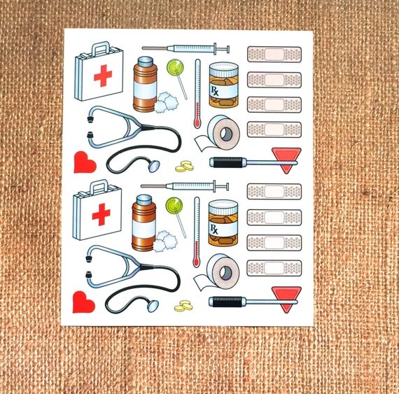 30 Sick// Doctor's Office// Hospital Themed Stickers by ChantiBoo