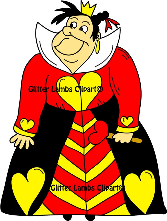 Items similar to Queen of Hearts Clipart- Alice In Wonderland Clipart ...