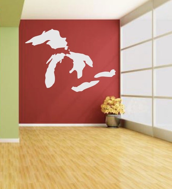 Great Lakes Decal Large Wall Art Home Decor by AdventureVinyl