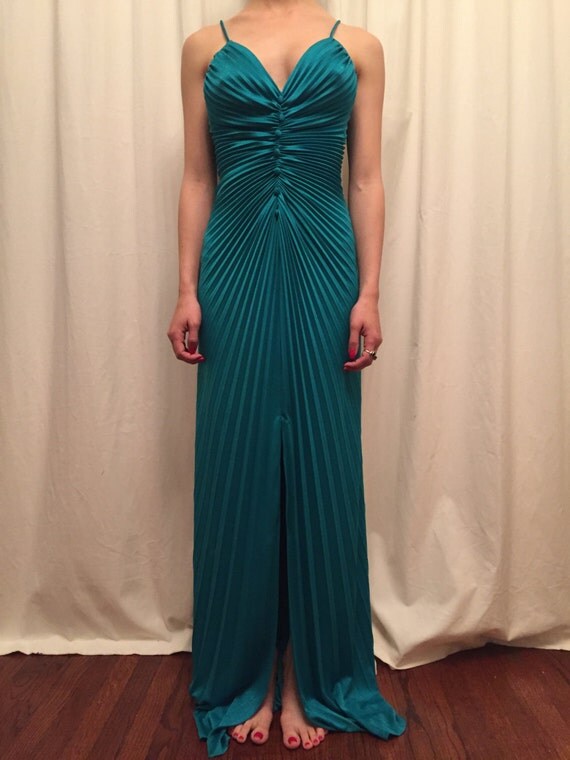 1970s Teal Scarface Dress