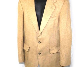 Vintage Mens Blazer Jacket 100% Camel Hair Mens Blazer Tan Nordstroms Jacket Sz M