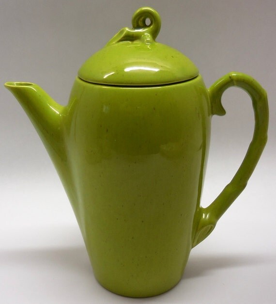 SALEVintage Lime Green Ceramic Coffee Pot