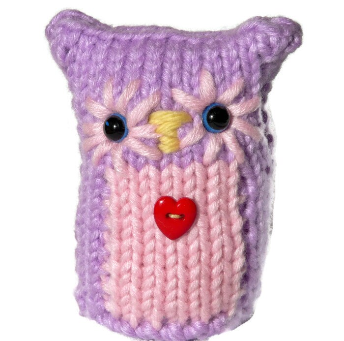 Purple Pink Knitted Owl Amigurumi OwlsTeachers Gift Home