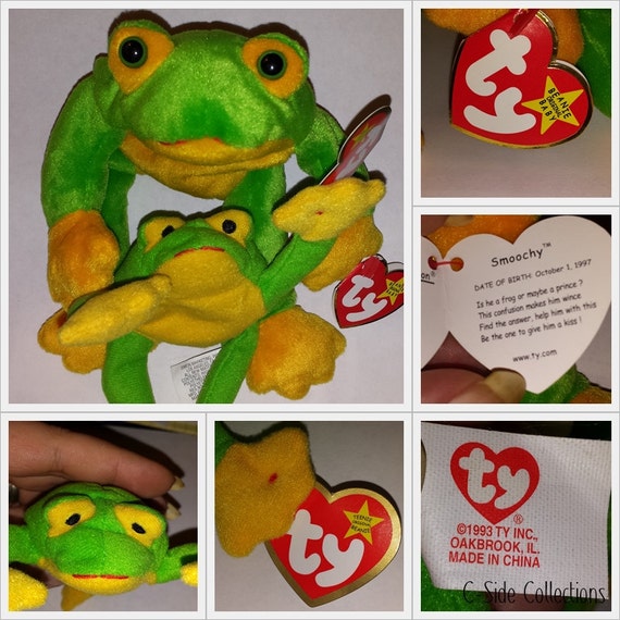 Ty Beanie Baby 1997 Smoochy the Frog MINT/RARE w/PVC