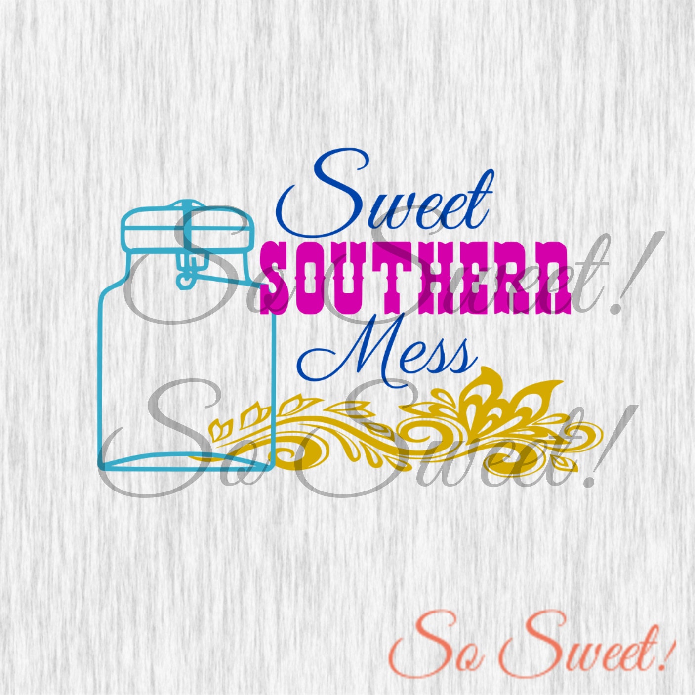 Download Sweet Southern Mess Digital SVG / DXF Cut File for Silhouette