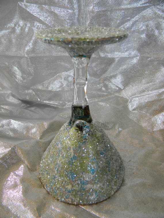 Glass Candle Holder Martini Glass by SugarCreekDecorating on Etsy