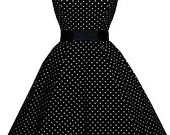 SALE - Eliazabeth Stone, 'Merle' beautiful Rockabilly, Swing Pin Up Plus Size Dress in Black