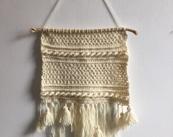 Cable Crochet Wall Hanging | Fiber Art Wall Hanging