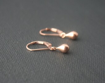 Rose Gold Earrings - Small Teardrops