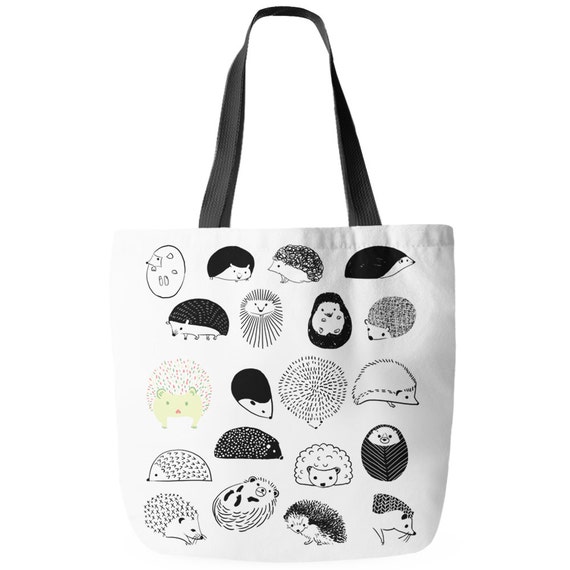 20 Hedgehogs Tote Bag, Printed in USA