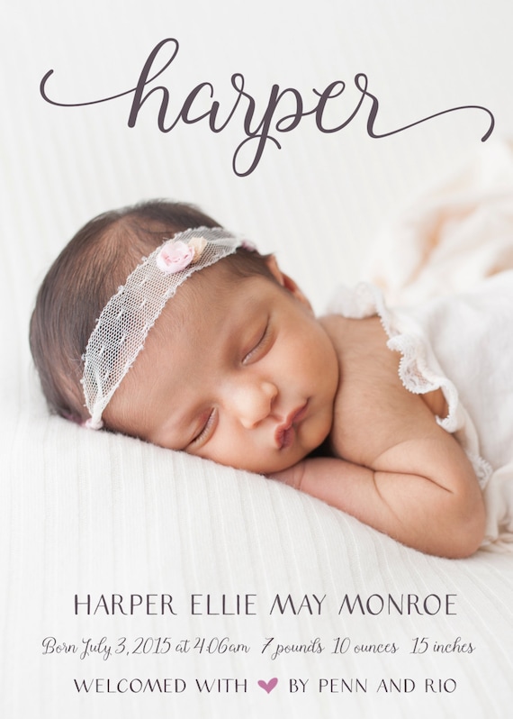 announcement of new baby girl