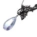 statement necklace - chandelier crystal necklace - handmade asymmetrical silver leaf flourish with vintage chandelier crystal