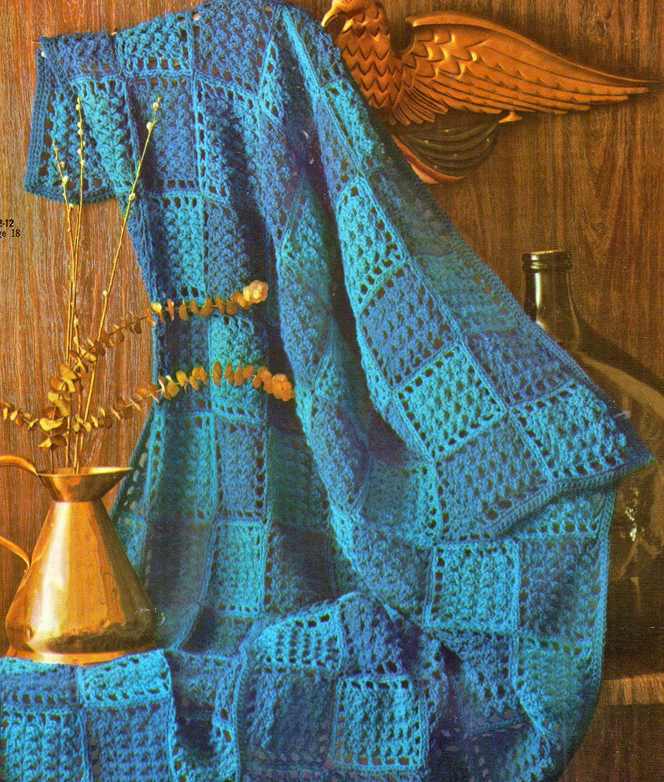 Afghan Crochet Pattern Two Tone Block Crochet Afghan Pattern