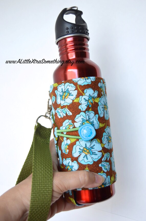 Hibiscus Water Bottle Cozy w/ Wristlet by ALittleXtraSomething