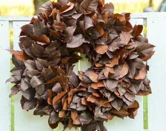 Chestnut Brown Salal Wreath, chestnur brown wreath, brown wreath, autumn wreath, fall wreath