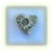 Handmade bead, Ceramic Heart Bead, - Steam-punk bead, Green bead, # 24