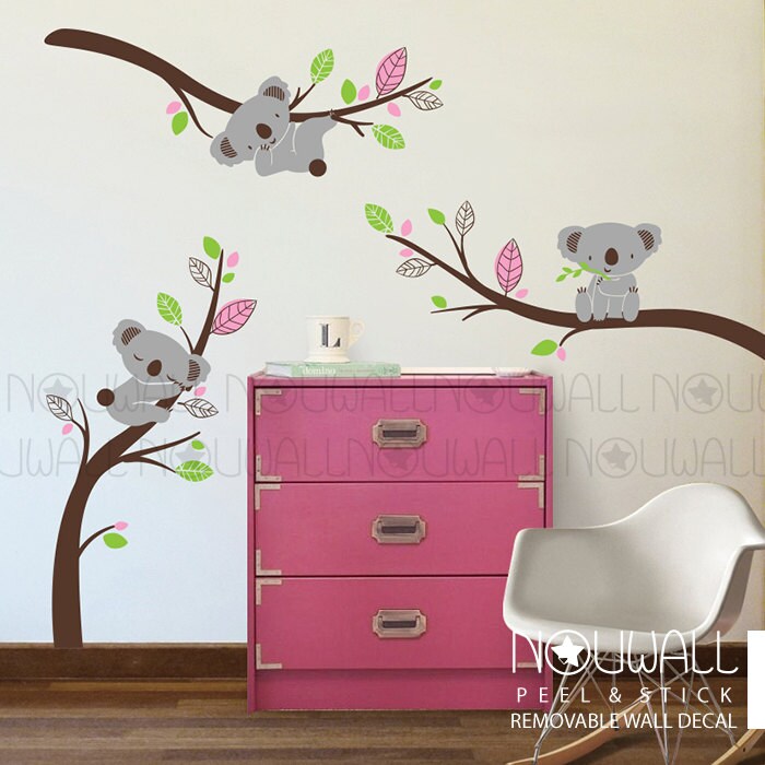 Removable Australia Koala Bear wall decal on branches Animal Removable Australia Koala Bear wall decal on branches Animal