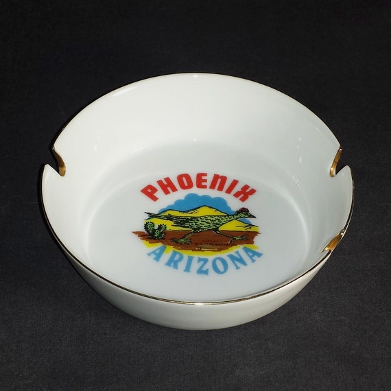 Phoenix AZ Souvenir Ashtray / MCM Roadrunner Ashtray / Kitschy