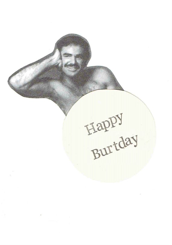 Happy Burtday Card Funny Burt Reynolds Birthday Hipster 