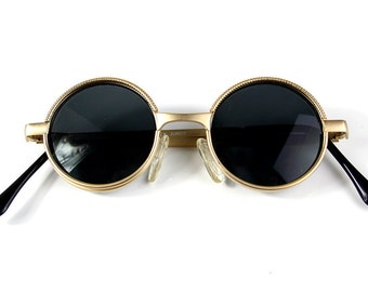 Vintage Round Steampunk sunglasses small round gold sunglasses Retro Victorian sunglasses eye glasses spectacles Hi Tek Ozzy Osbourne style