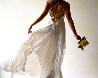 Wedding Dress, Backless wedding dress, Beach Wedding Dress, Boho Wedding dress, Fairy Wedding Dress, Alternative wedding dress, Silk dress