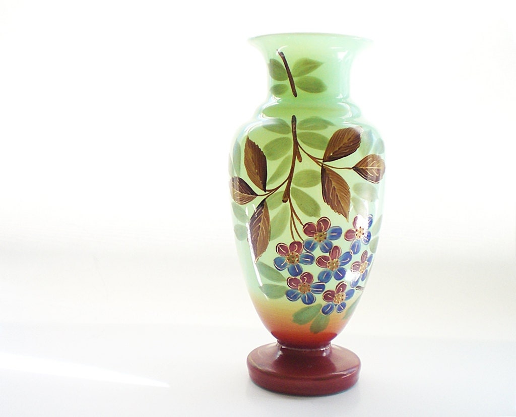 antique glass vase victorian bristol glass vase hand painted antique glass vase victorian bristol glass vase hand painted