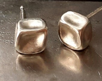 Stud Silver Earrings - Square Post Earrings - Sterling Silver Earrings - Silver Jewelry - Handmade Earrings - Minimalist - Venexia Jewelry
