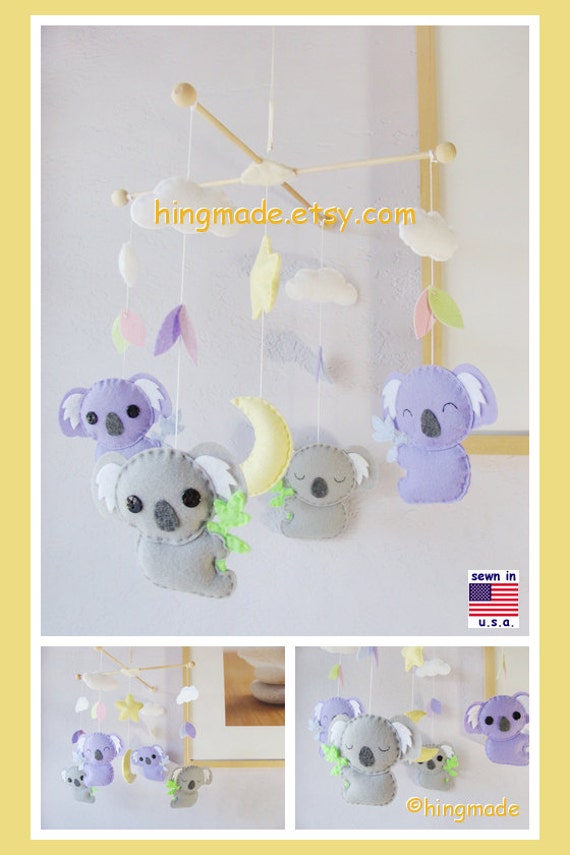 Koala Mobile Baby Nursery Mobile Modern Mobile by hingmade