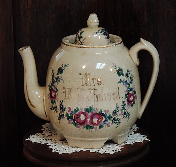 Vintage Antique Extra Large Oversized Hand Painted Floral