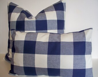Navy Buffalo Check Pillow Indigo Dark Blue Check Pillow Indigo Check Pillow Navy Gingham Pillow