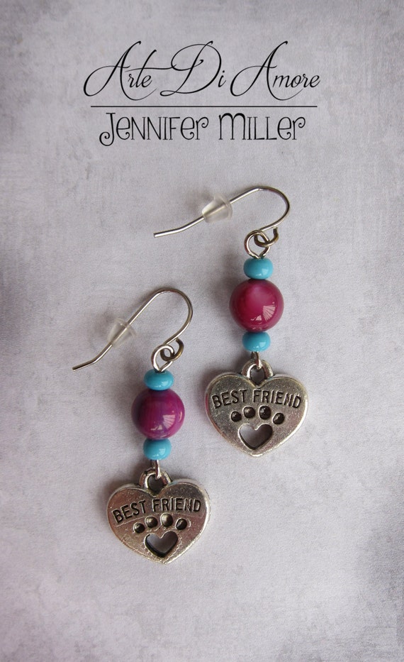 Items similar to Kitty Cats Beaded Charm Earrings on Etsy