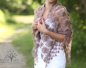 Bridal Shrug,Brown Shawl, Bridal Shawl, Wedding Shrug, Wedding Shawl, Crochet Shawl, Winter Wedding, Bridal Cover up, Bridal Wrap, Wedding