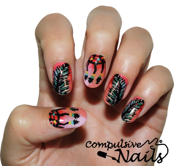 Nail decal wraps. Dream catcher ombre nail polish strips.