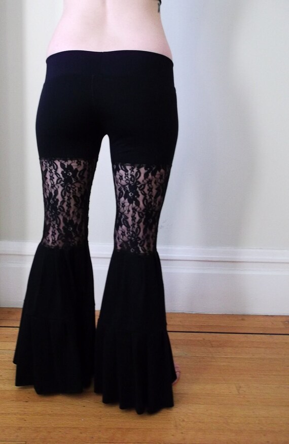 Items similar to Stretch Lace Yoga Pants Bell Bottom Flares on Etsy
