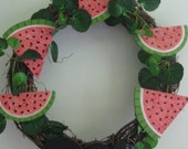 Watermelon wreath, ant, wall decor, door decor, door hanging, watermelon, wreath, grapevine