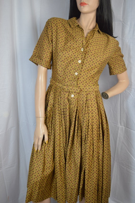 1950's Shirtwaist Dress Vintage Cotton Dress by Gottalovevintage1
