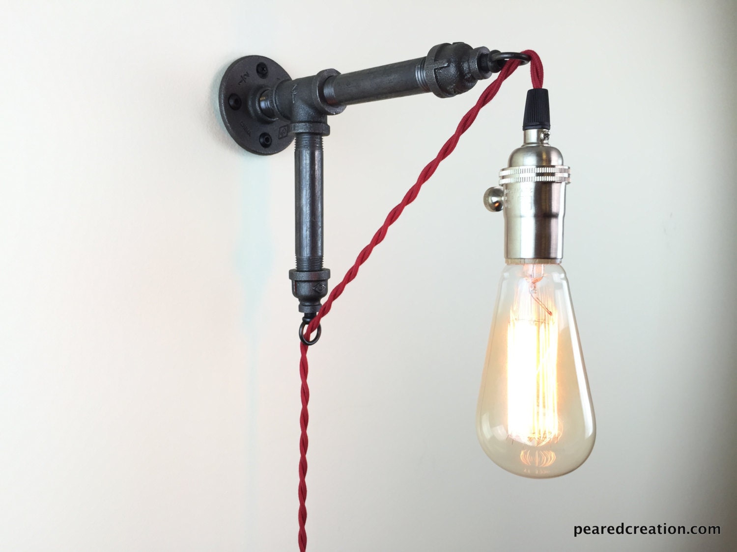 Plug in Wall Sconce Industrial Lighting by newwineoldbottles