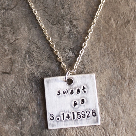 Sweet as Pi Necklace 3.1415926 Geeky Math Jewelry Nerdy