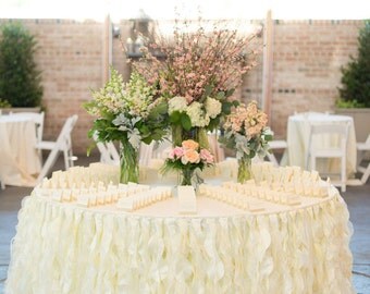 Romantic Ruffles Table Skirt (Available in multiple sizes and colors)