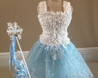 Elsa Dress, Frozen Dress, Frozen Tutu Dress, Elsa Frozen Tutu, White Tutu Top, Frozen Party Favors, Frozen Birthday Favors, Fairy Dress