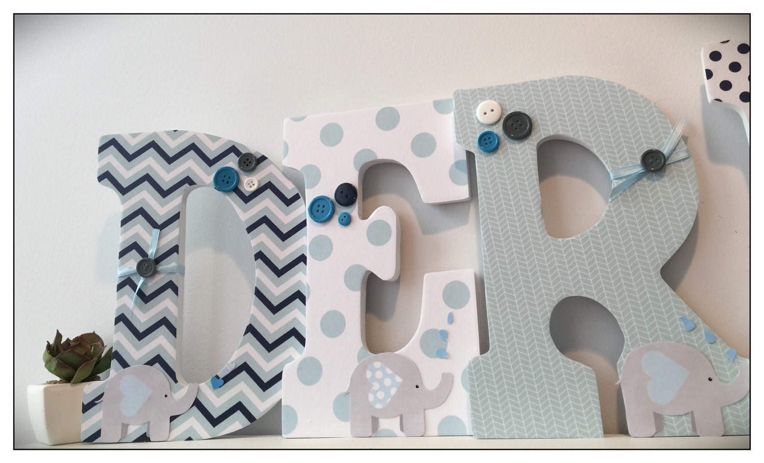 Elephant Nursery wood Letters. Blue. Navy. Nursery decor. Name