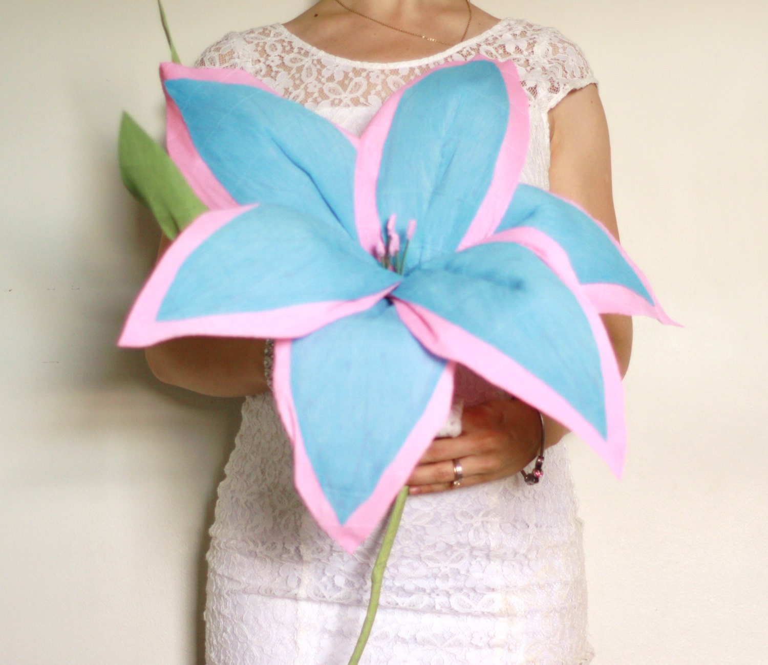 Giant crepe paper lily. Bridesmaid giant paper flower. Wedding