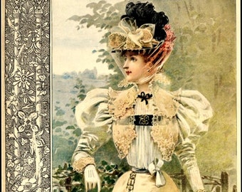 French Magazine Nouvelle Mode Print 1896
