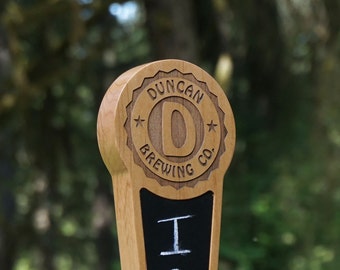 Personalized Custom Beer Tap Handle with Chalkboard Insert -Brewing Company Edition- Kegerator Tap Handle