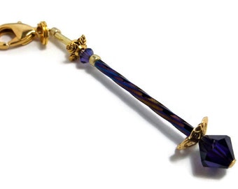 Deep Purple fairy wand, tooth fairy wand, princess wand, wedding favor keepsake, clip on charm