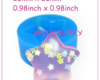 PYL233 Star Mold Silicone Flexible Mold 25mm - Polymer Clay Sugarcraft Cake Decorating Cabochon Molds, Fake Food Mould Food Safe