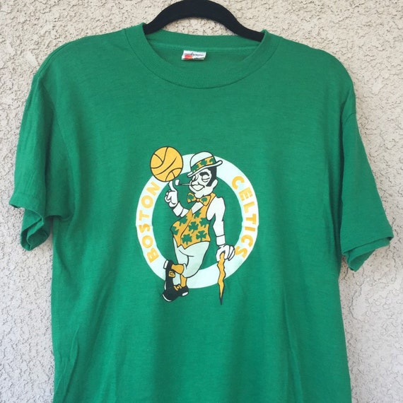 Vintage 1970's Boston Celtics Logo Shirt size by OneEyedKing