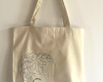 Strawberry Tote Bag Screen Printed Cotton Reusable Bag