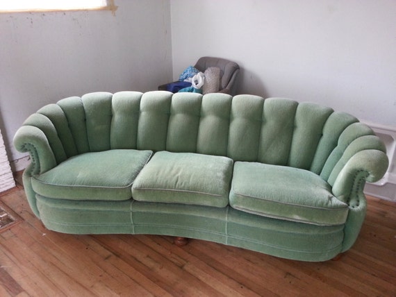 Vintage Sofa Retro Hollywood Clam Shell Style Ca. by ModRetroGirl