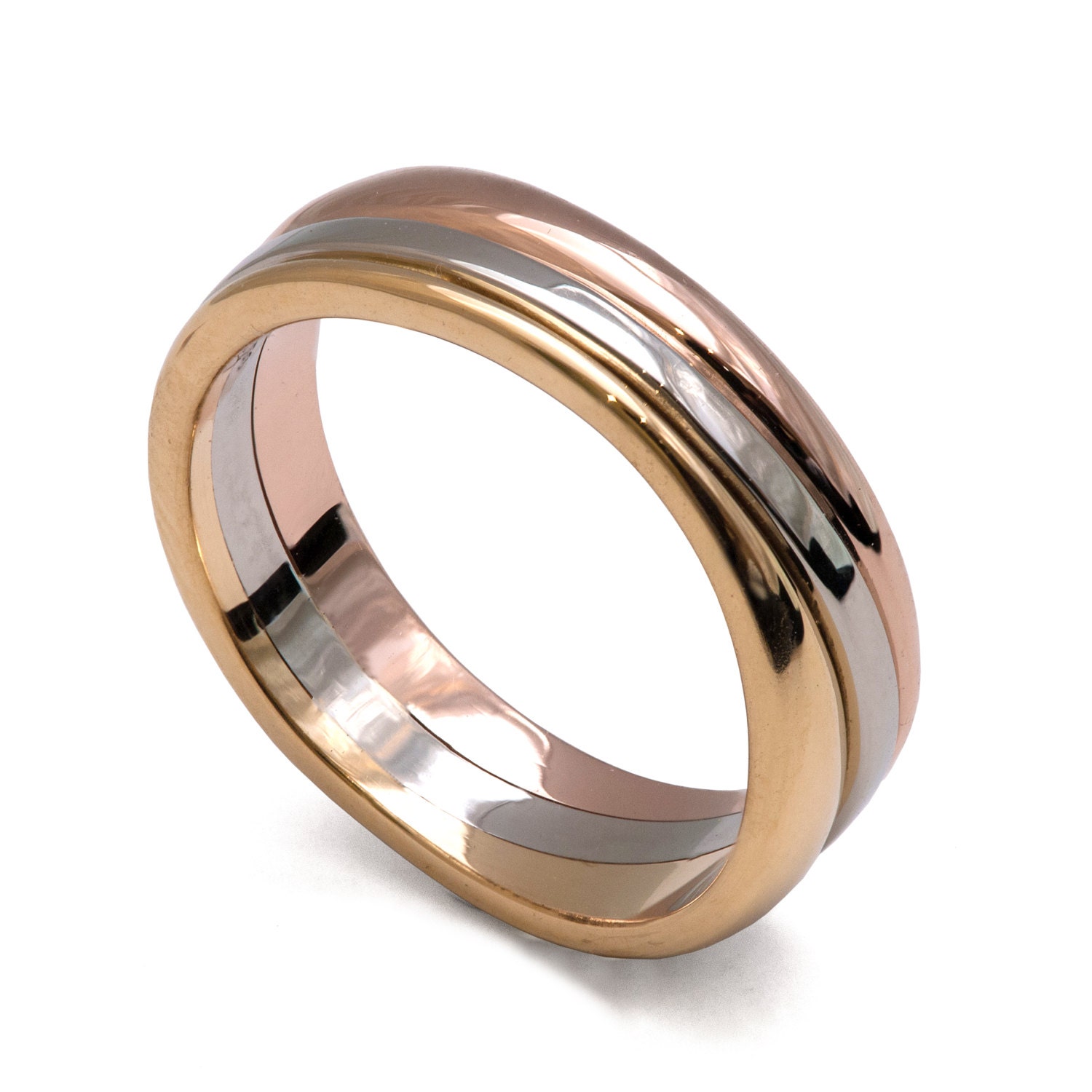 tricolor wedding ring